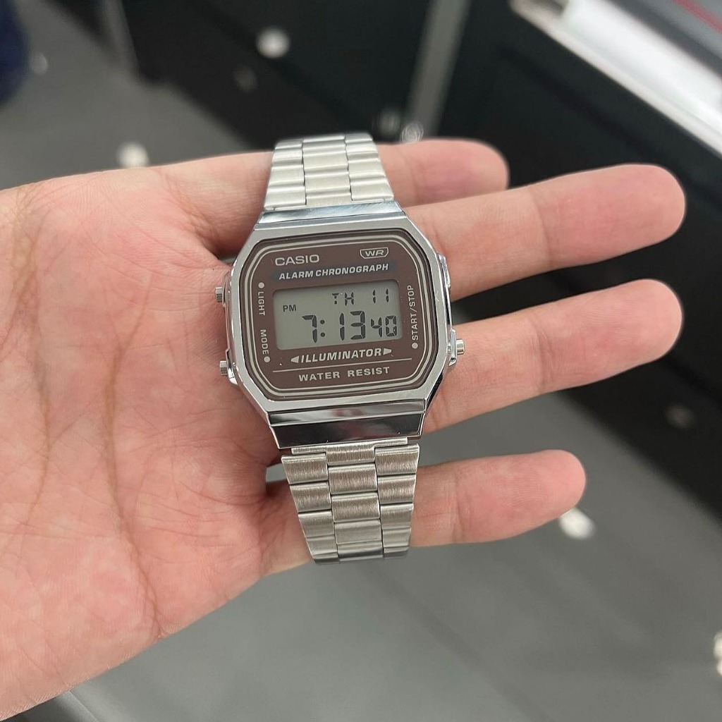 Đồng hồ Nam dây thép Casio A168WA chính hãng bảo hành 1 năm Pin trọn đời