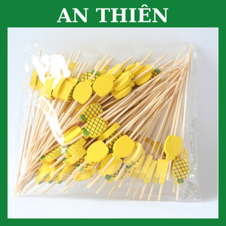 100 Cây Xiên Tre 12CM Trang Trí Đồ Uống, Bánh, Trái Cây, BBQ