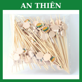 100 Cây Xiên Tre 12CM Trang Trí Đồ Uống, Bánh, Trái Cây, BBQ