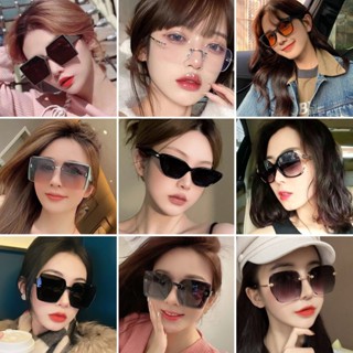 Mắt kính râm mát nữ chữ V gọng kính vuông màu sắc thời trang đẹp cá tính, đi biển, chụp ảnh kỷ yếu iLita hottrend