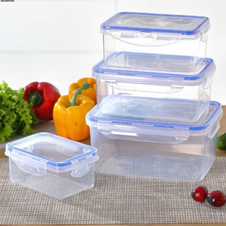 Bộ 3 Hộp Nhựa Chữ Nhật Bảo Quản Thực Phẩm, Đựng Thức Ăn Nhựa Việt Nhật An Toàn 4 Khóa Chắc Chắc, Sử Dụng Được Lò Vi Sóng