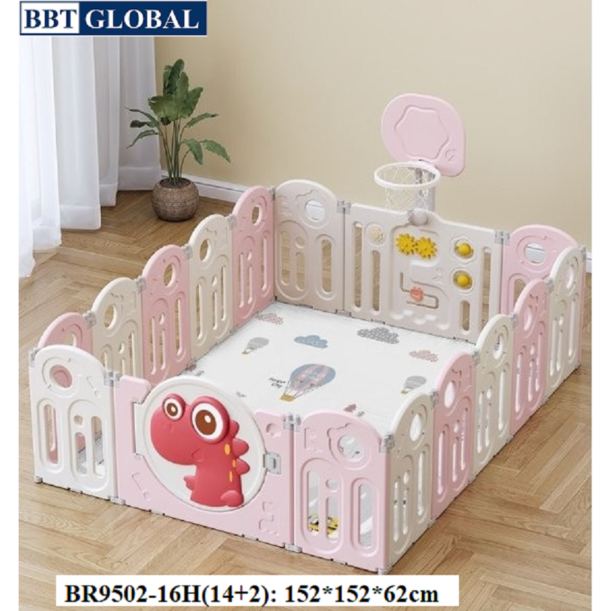 Quây cũi gấp gọn hình khủng long cho bé Bbtglobal nhiều kích thước, màu sắc