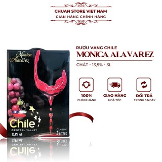 Rượu vang bịch chát Chile Monica Alavarez 13,5% 3L nhập khẩu chính hãng