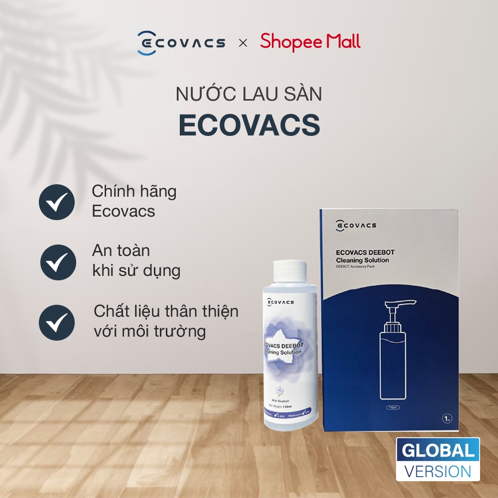 Nước lau sàn Ecovacs chính hãng - Nước lau sàn chuyên dụng cho robot (tương thích Ecovacs và các robot hãng khác)