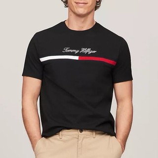 [Chính Hãng Tommy.USA] Áo Thun Script Flag Logo Thêu 78JA946