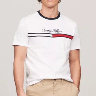 [Chính Hãng Tommy.USA] Áo Thun Script Flag Logo Thêu 78JA946