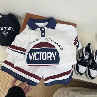 Hot trend 2024 | bộ quần áo in chữ victory có viền sành điệu cho bé 8-18kg