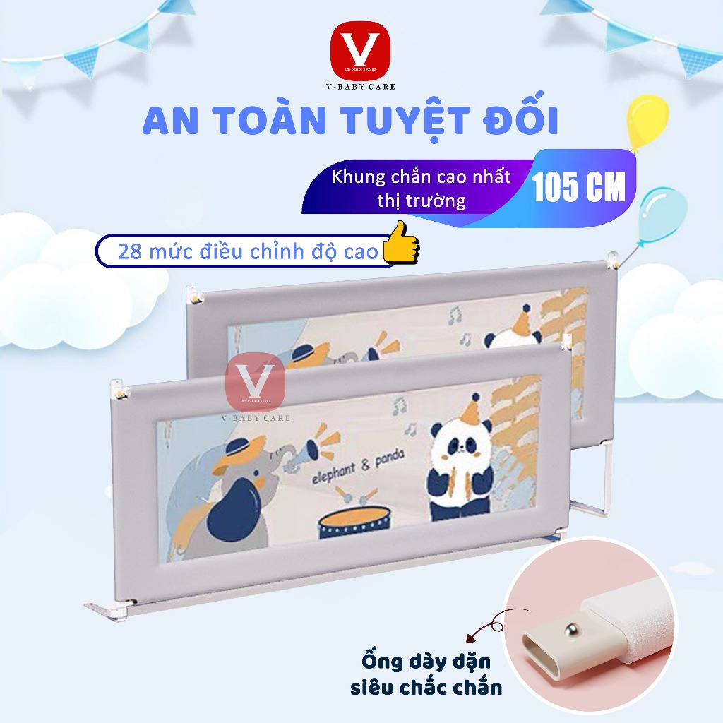 Thanh chắn giường 2024 V-BABY N1S & N1 Nâng Hạ 1 Bên & N002 & N3 Cao Cấp - 1 thanh 1 mặt