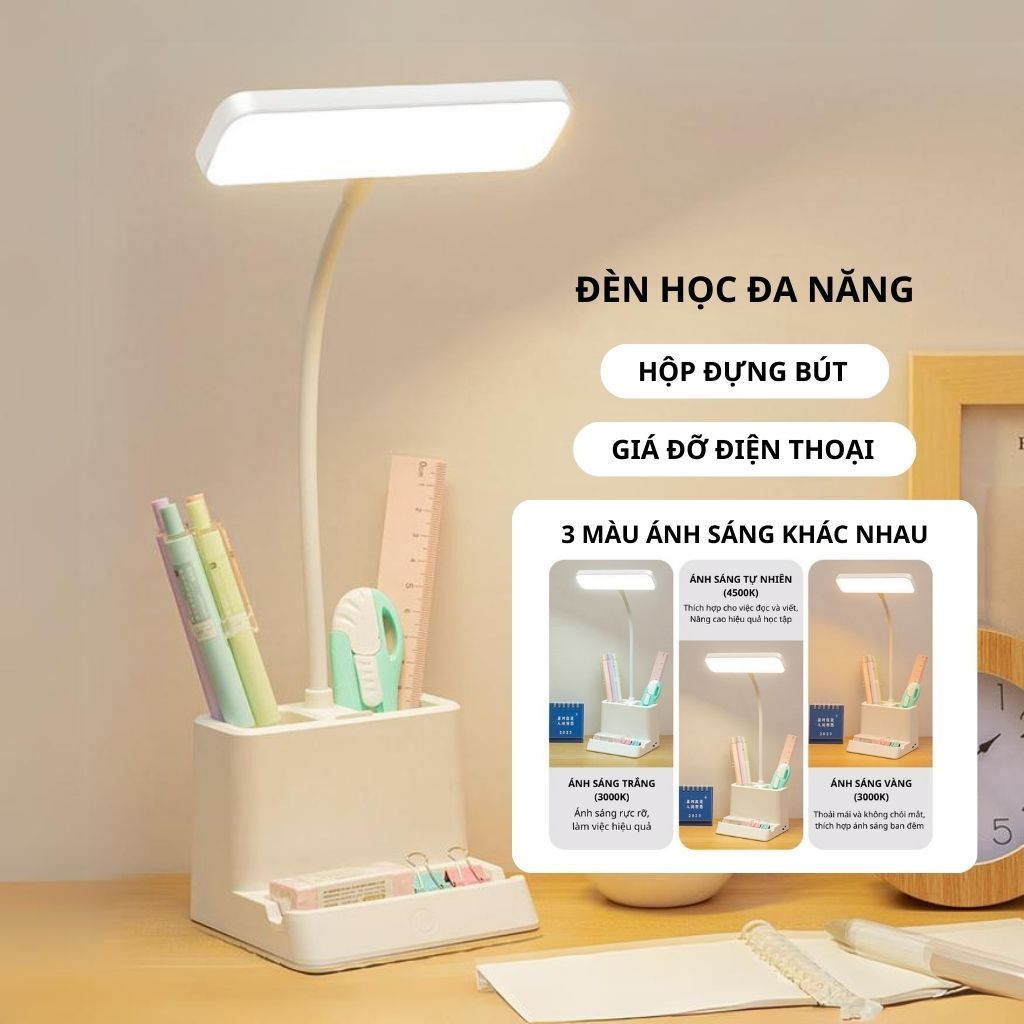 Đèn học để bàn tích điện TAKOO, Đèn bàn làm việc đọc sách chống cận 3 màu ánh sáng cảm ứng thông minh | BigBuy360 - bigbuy360.vn