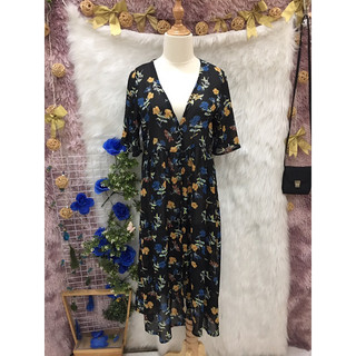 Đẩm Maxi Voan Họa Tiết 2 hand Nhật hiệu INGNI- Size M