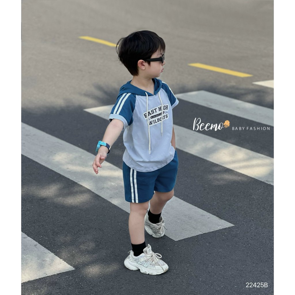 Bộ hoodie bé trai, bộ bé trai hoodie dây dệt East High Beemo 8kg đến 24kg cotton mềm mại thoáng mát 