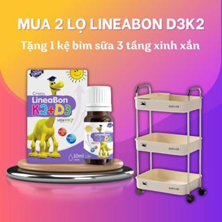 [Tặng KỆ BỈM SỮA 3 TẦNG SUNMIX] Combo 2 lọ LineaBon vitamin D3 K2 10ml - Vitamin tăng chiều cao cho bé chính hãng