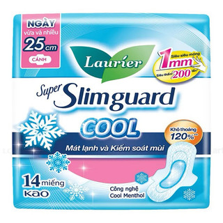 Băng vệ sinh laurier super slimguard cool 25cm 14 miếng