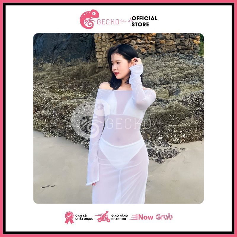 [HCM] Áo Lưới Body GECKO Dáng Dài Tay Loe Xuyên Thấu Mặc Ngoài Bikini 3PK12 (Ảnh Thật) | BigBuy360 - bigbuy360.vn