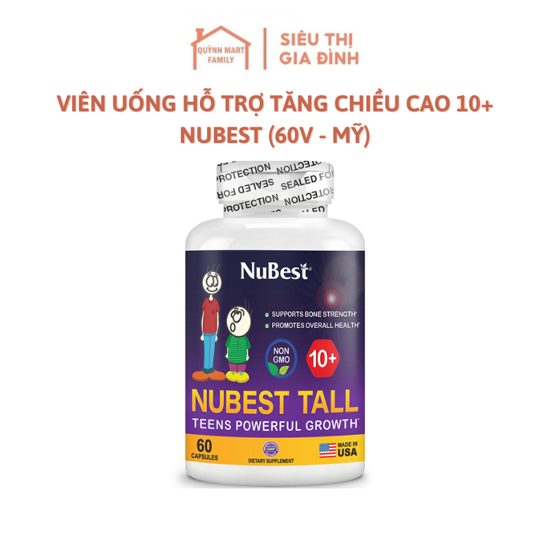 Viên uống hỗ trợ tăng chiều cao 10+ NuBest (60v - Mỹ)