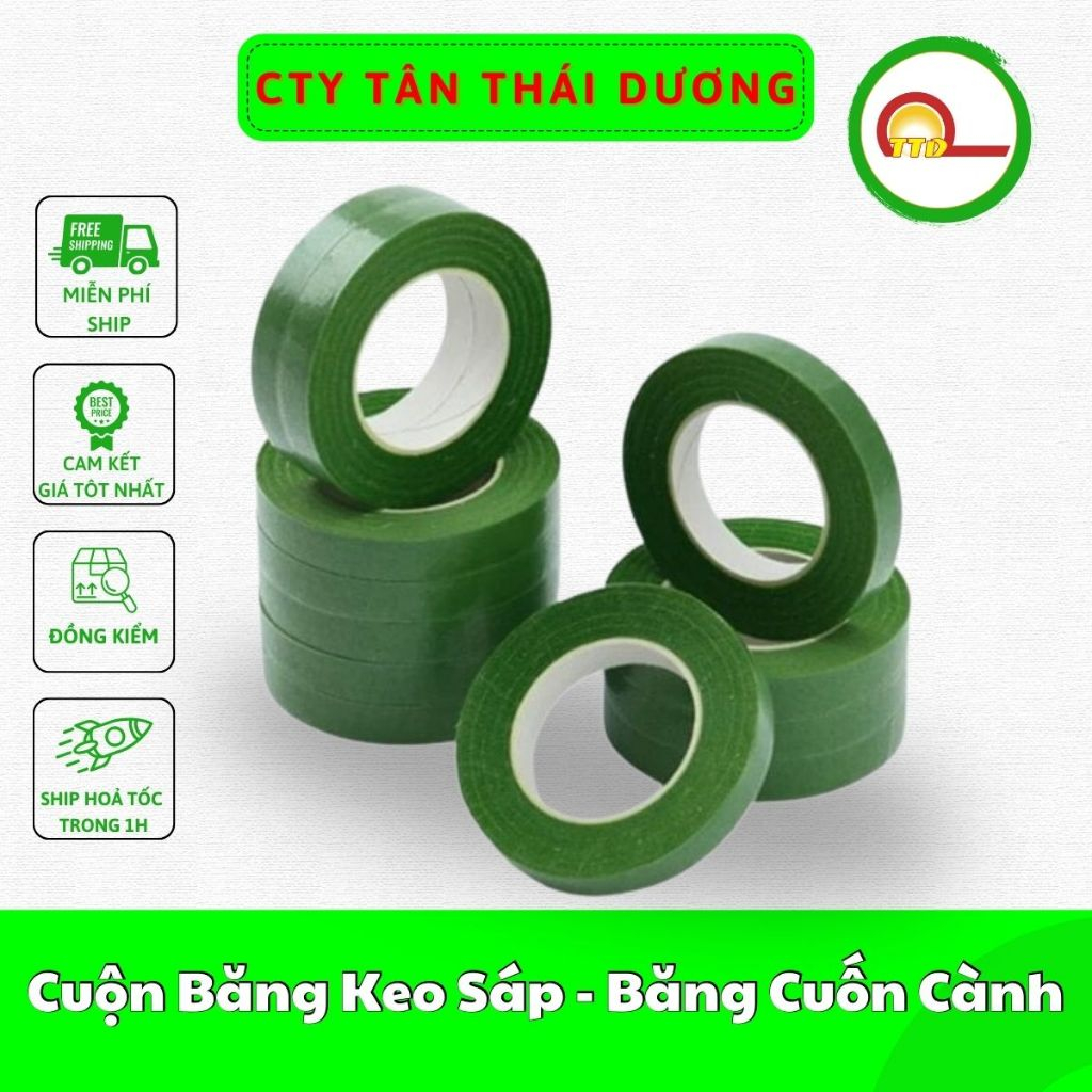 Cuộn Băng Keo Sáp - Băng cuốn cành - Sáp Quấn Làm Hoa Voan - Hoa Giấy - Làm Đồ Trang Trí Handmade