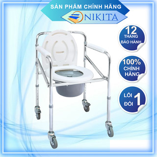 Ghế Bô Vệ Sinh cho người già Có Bánh Xe - Có thể thay đổi chiều cao - Hàng Tiêu Chuẩn Bệnh Viện