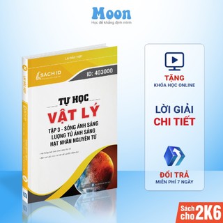 Sách id vật lý luyện thi thptqg, ôn thi đánh giá năng lực 2023, 2000 bài tập sóng ánh sáng và hạt nhân nguyên tử.