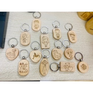 Móc khóa gỗ khắc Tên, Icon theo yêu cầu - Quà tặng ý nghĩa!