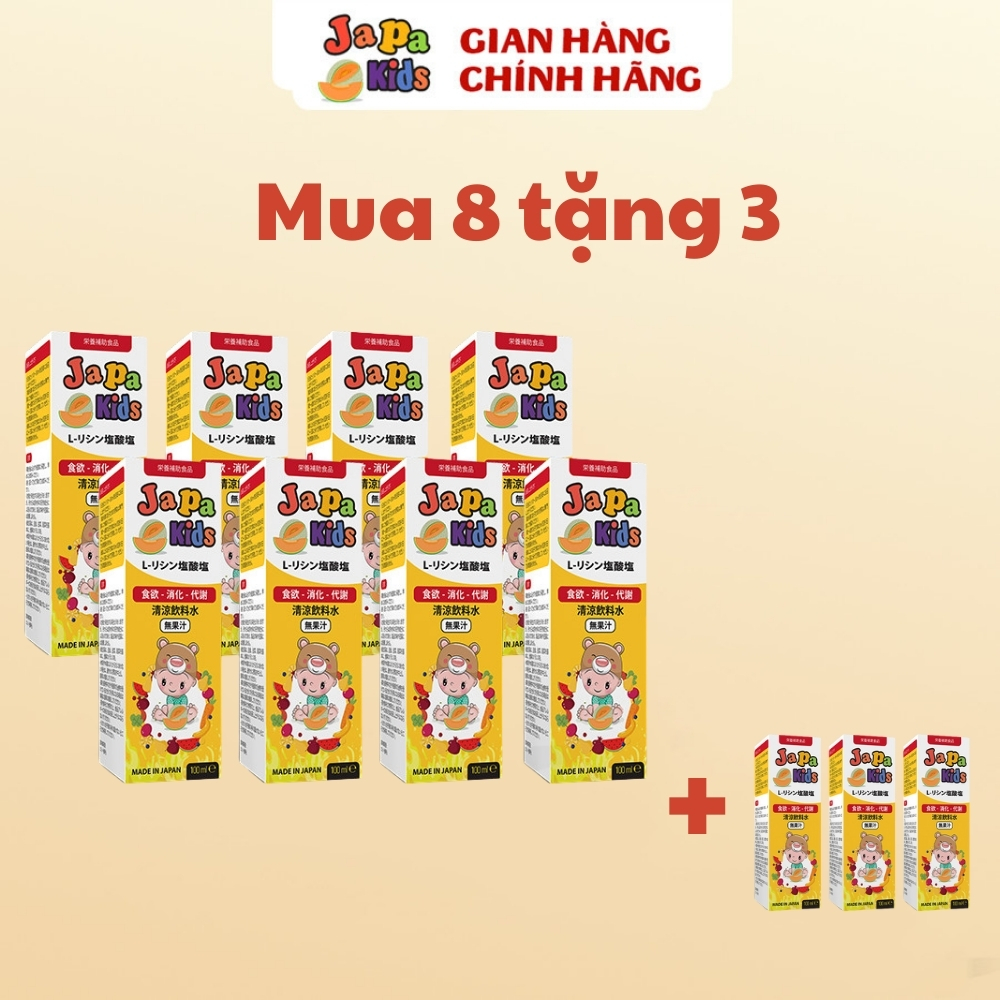 Combo 8 Chai Tặng 3 Siro ăn ngon cho bé Japa kids nhập khẩu Nhật Bản chai