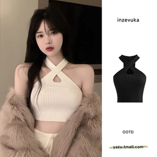 Áo len dệt kim dây chéo ngực sexy