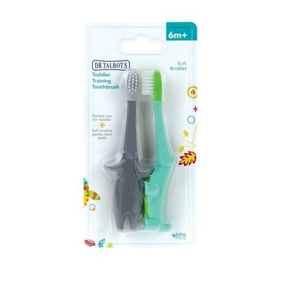 Bộ 2 bàn chải đánh răng Dr.Talbot's hình con voi và hình con cá sấu- mã hàng 18061