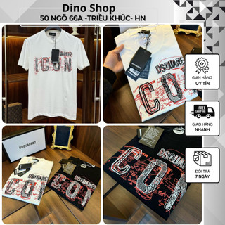 Áo Phông Nam ICON Chữ Vảy Sơn Siêu Đẹp - Áo Thun Nam DSQ Chất Cotton Hàng Cao Cấp