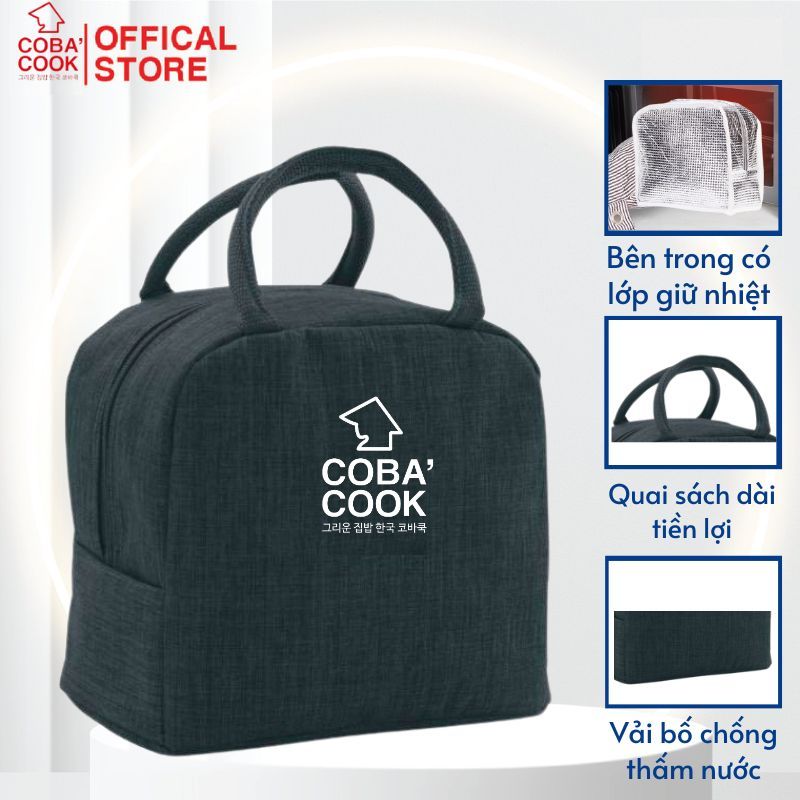 Túi Giữ Nhiệt COBACOOK Hộp Lớn Với 1 Khóa Kéo Và Lớp Bạc Giữ Nhiệt-CBB