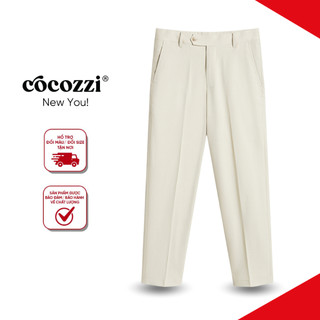 COCOZZI - Quần Âu Nam Ống Đứng Life Trousers Màu Sweet Corn (Màu Bắp Ngọt) Chát Liệu 70% Kaki + 30% Cotton.