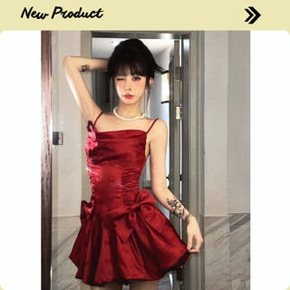 Đầm Đỏ Dự Tiệc, Váy Đỏ Babydoll Dáng Ngắn Phong Cách Tiểu Thư Ngọt Ngào Lady Cheri