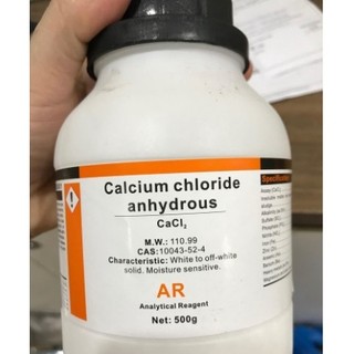 Hóa chất cacl2 canxi clorua 500g calcium chloride khan tinh khiết cas 10043-52-4 500g