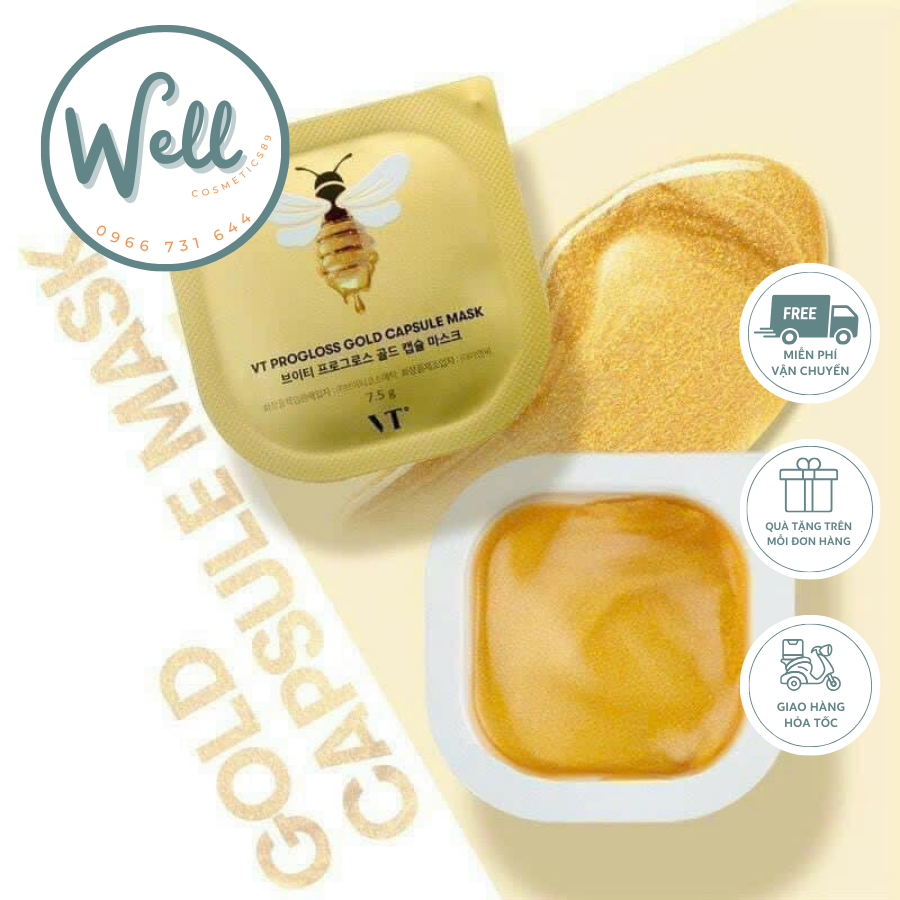 Set 3 Mặt nạ sữa ong chúa VT PROGLOSS GOLD CAPSULE MASK 7.5g-wellstoreuk89