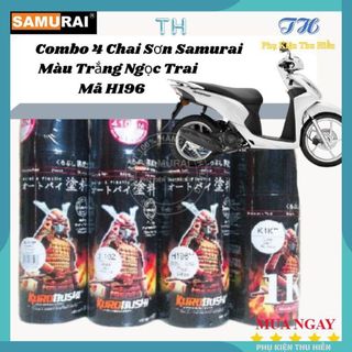 Combo 4 Chai Sơn Samurai Màu Trắng Ngọc Trai Gồm:  UCH210 - 2/102 - H196 - K1K