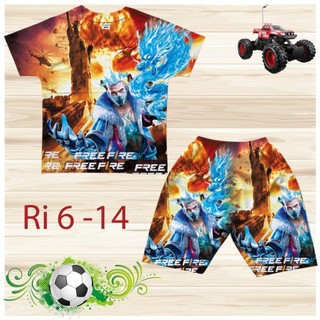  Đồ bộ bé trai, bộ cộc tay cho bé trai hình Free fire bigsize 18-36KG chất thun lạnh Thái mát