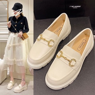 Giày bệt thời trang nữ Phong cách retro của Anh Giày lười Giày da nhỏ