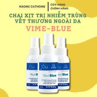 Vime-blue dung dịch xịt sát trùng vết thương, vết mổ cho chó mèo chai 100ml