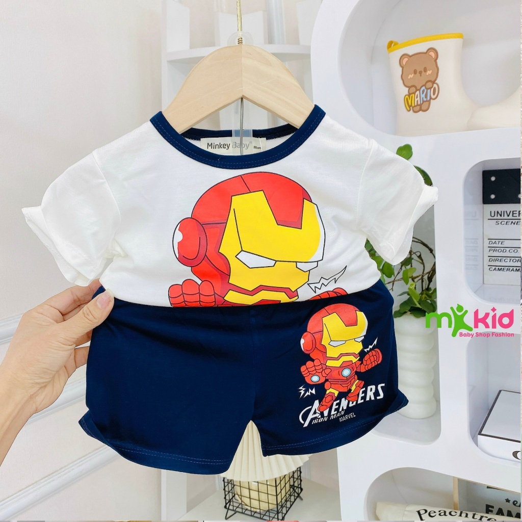 Bộ cộc tay cho bé 💖 FREE SHIP 💖bộ  cộc tay Siêu Nhân Vho bé trai bé gái chất thun lạnh cao cấp siêu mềm mát