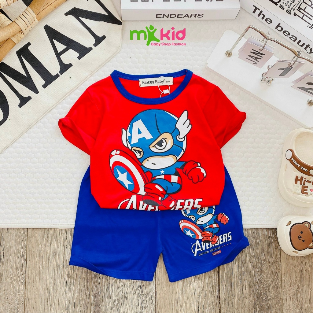 Bộ cộc tay cho bé 💖 FREE SHIP 💖bộ  cộc tay Siêu Nhân Vho bé trai bé gái chất thun lạnh cao cấp siêu mềm mát