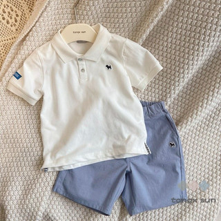 Áo polo cho bé BAKI.KIDS, áo polo tay ngắn + quần sooc phong cách hàn quốc cho bé trai
