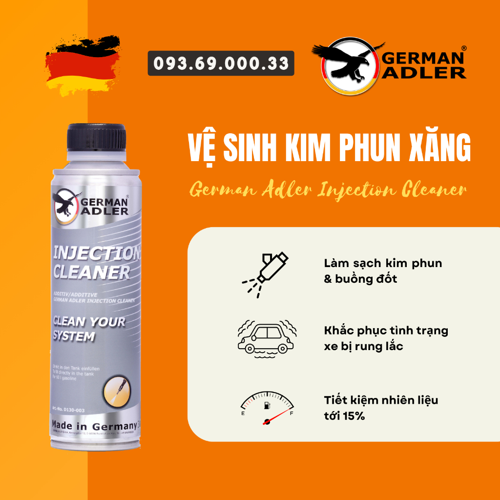 Dung dịch vệ sinh kim phun & buồng đốt German Adler Injection Cleaner chính hãng Đức