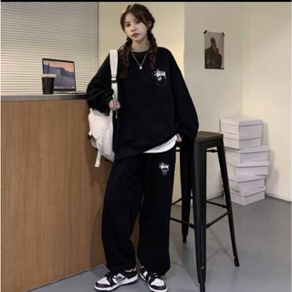 ❤GIẢM 30%❤ Bộ Nỉ Nữ Thu Đông MOS Bigsize  Form Rộng Quần dài jogger Bo Gấu phong cách Hàn Quốc - g5.shop