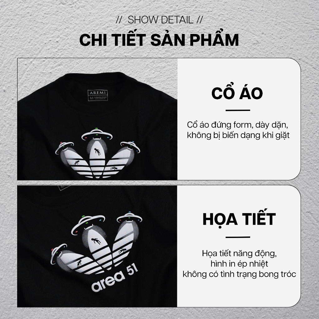 Áo thun nam cổ tròn tay ngắn AREMI màu đen in vải cotton co giãn 4 chiều thiết kế trẻ trung ATS0018