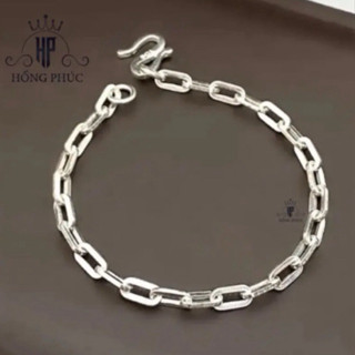  lắc tay xích bạc ta dài 18cm khoá S dành cho nam nữ 