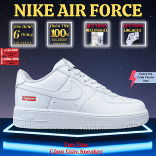 Giày sneaker_ superme trắng dây đỏ,giày af1 superme bản cao cấp - công giày sneaker