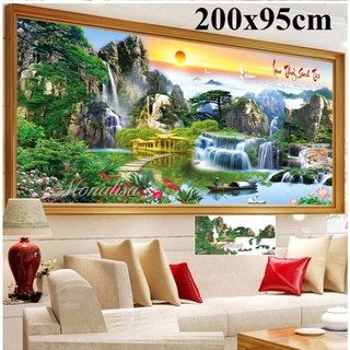 Tranh đính đá phong cảnh lưu thủy sinh tài y8309 y8310 y8311 Y8307 Y8306 Y8305