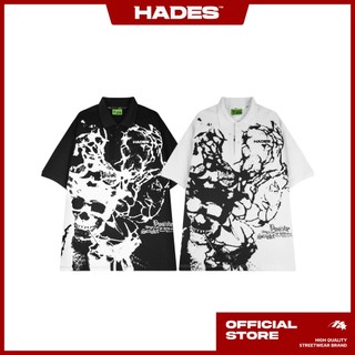 Áo Polo Unisex SKULL SMOKING Thun Cá Sấu - HADES Brand Chính Hãng