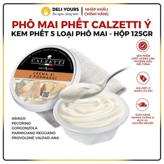 Phô mai kem 5 vị phô mai - cream cheese calzetti chính hãng | hộp 125gr