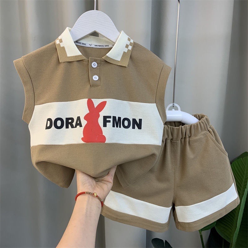 Sét Đồ Bé Trai Mùa Hè Phong Cách Thể Thao Áo Thun Ba Lỗ+Quần Short Thời Trang,Quần Áo Bé Trai Mùa Hè