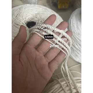 1kg Dây thừng cotton macrame size 2mm/3mm/4mm/5mm thắt Macrame [Loại Mềm,Mịn]