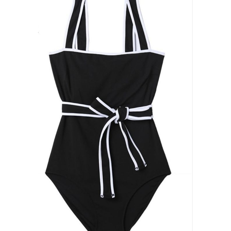 Bikini đồ bơi đi biển 1 mảnh kèm dây thắt nơ eo dáng bodysuit kín đáo trẻ trung phong cách | BigBuy360 - bigbuy360.vn